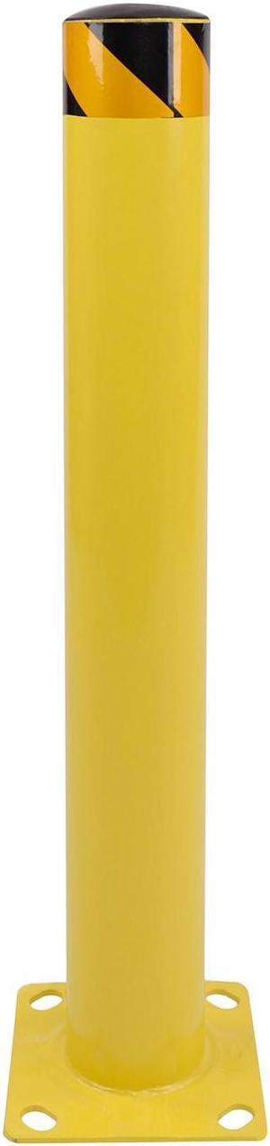 BISupply Bolt Down Safety Bollard Post 1pk - 36in Yellow Pipe Parking Barrier