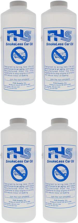 FHS SmokeLess Lite Car Oil, High Performance for Smoking Engines, 1 Qt, 4 Pack