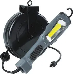 Prolite 5030AM 1300 Lumen Retractable COB LED Cord Reel, 1, Gray