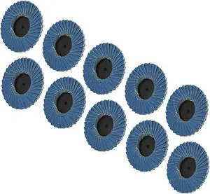 ABN 2” 120 Grit Zirconia Alumina Flat Flap Disc Roloc Lock Grinding Wheels 10 PK