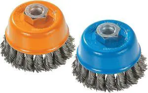 Walter 13F354 Wire Cup Brush - 3 in. Carbon Steel Knot Twisted Wire Cup