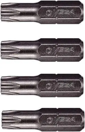 VEGA T30 TORX Security Bits Professional Shank T-30 S2 Steel 1" Bits. 125TT30A-4