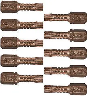 Vega P125T10A Torx 10 Professional Grade Screwdriver Insert Bit - 10 Pack