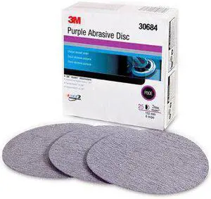 3M 30684 Purple 6 Inch P80E Grit Abrasive Disc, 25 per Box