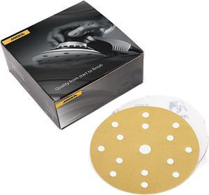 Mirka 23-611-600 Bulldog, Gold 6-Inch 15-Hole 600 Grit Grip Vacuum Discs, 50Pack