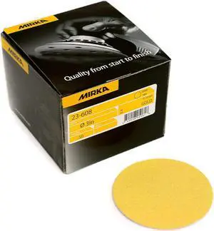 Mirka Bulldog Gold - 3" Hook and Loop Sanding Disc, Pack 50