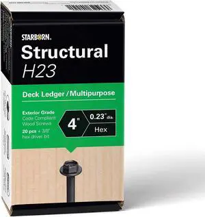 Starborn Structural H23 Deck Ledger Multi-Purpose Wood Screw (20, 4")