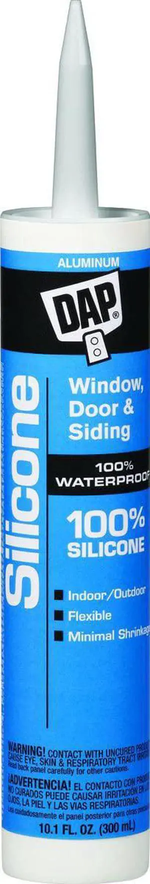 DAP 08643 100% Silicone Window & Door Sealant, Aluminum, 9.8 oz.