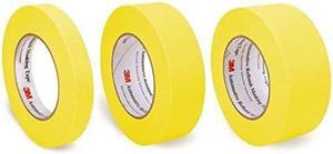 Pack of 3M Automotive Refinish Yellow Masking Tape, 3/4", 1.5", 2"