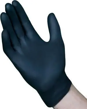VGuard A16A31 Nitrile Gloves - 1 Box 100CT 5mil Small Black Disposable Gloves