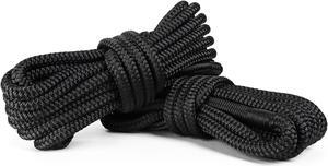 BISupply 1/2in Marine Ropes Dock Line 2 Pack - 25ft Boat Mooring Lines