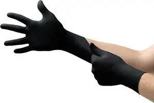 Microflex MK-296 Black Disposable Nitrile Gloves, Latex-Free