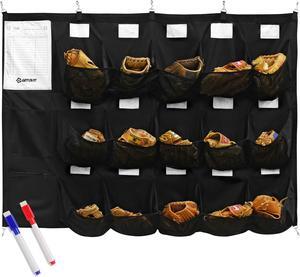 Get Out! Hanging Baseball Helmet Bag - 15 Pocket Team Equipment Organizer