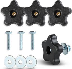 DCT | 5 Star Knobs Kit 1/4”-20 Threaded Knob Bolt with Knob Jig Knobs 4-Pack