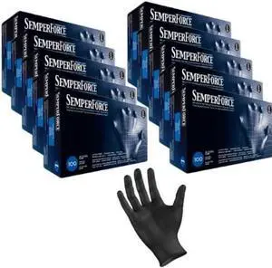 Black Nitrile Exam Tattoo Gloves, Powder Free, Latex Free