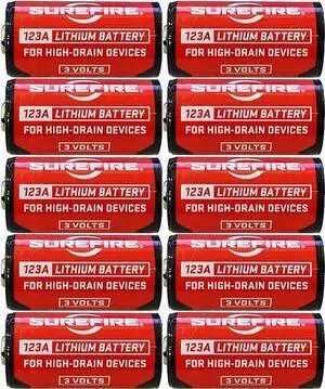 SureFire SF12-BB 123A CR123 3-Volt Lithium Batteries - 10 Pack