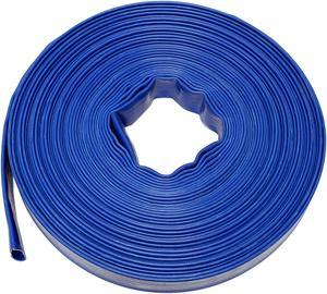 BISupply | Discharge Hose  1 IN by 100 FT Flat Lay PVC Sump Pump Hose, Blue