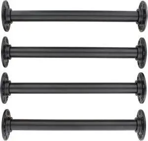 7Penn Metal Table Leg Set 4pc - 12in Black Pipe Wrought Iron Coffee Table Legs