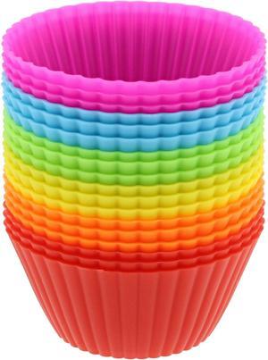 7Penn Silicone Cupcake Baking Cups Reusable Muffin Liners Small 18pc Solid Color