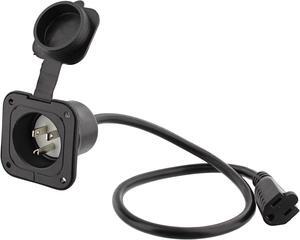 Dumble Power Inlet Port Plug 125 Volt AC Port Plug 15 Amp RV Electrical Outlet