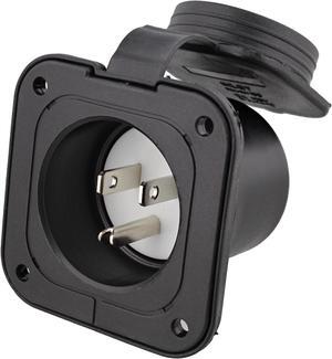 Dumble Power Inlet Port Plug 125 125v 2-Pole 3-Wire AC Port Plug 15a RV Outlet