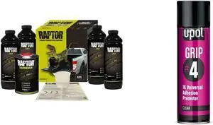 Raptor Black Spray Truck Bed Liner Kit + U-POL Grip Universal Adhesion Promoter