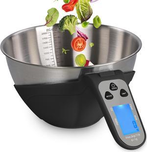 7Penn Digital Kitchen Food Scale - Black 70oz Bowl Scale with Handle up to 11lbs