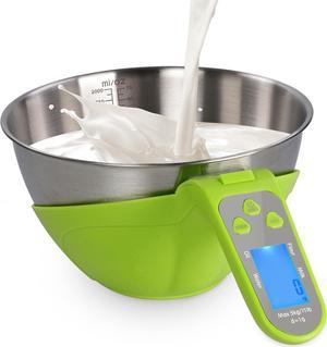 7Penn Digital Kitchen Food Scale - Green 70oz Bowl Scale with Handle up to 11lbs