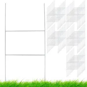 7Penn Yard Sign Stakes Metal Sign Holder H Stakes for Yard Signs 10x20 IN 50pk