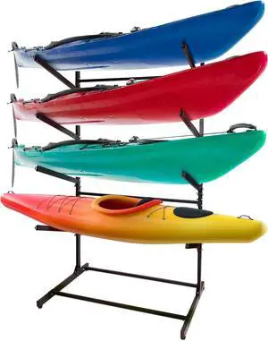 Get Out! Kayak Stand 420lb - 4 Tier Free Standing Paddle Board Dock Storage Rack