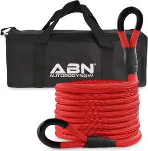 ABN Kinetic Rope Recovery Kit - 20ft Recovery Tow Rope And 6in Soft Shackles