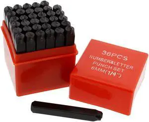 ABN Metal 1/4" Inch Stamping 36-Piece Tool Kit – Embossing & Engraving Stamp Set