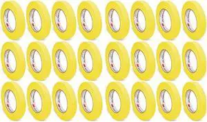 3M 06654 388N Automotive Refinish Masking Tape 1.41" x 55m, Pack of 24, Yellow