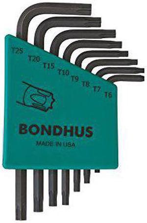 Bondhus 31732 Set of 8 Star L-wrenches, Short Length, Sizes T-6-T25