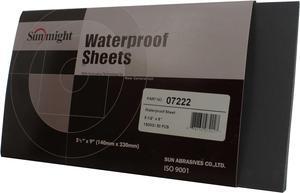 Sunmight 07222 5.5" x 9" 1500 Grit Waterproof Sanding Sheet (50 Pieces)