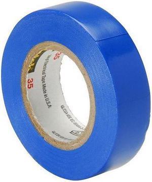 3M 35-BLUE-1/2X20FT Electrical Tape, 7 mil, 1/2"x20 ft, Blue, PK100