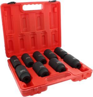 ABN Axle Nut Socket 1/2" Inch Drive 9-Piece Metric Set for Vehicle 6pt Axle Nut