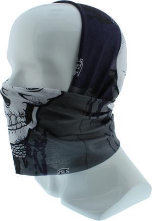 Purple and Black Skull Black Seamless Wide Tube Bandana Balaclava Face Mask