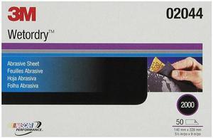 3M 02044_5Pack Imperial Wetordry 5-1/2" x 9" 2000A Grit Sheet