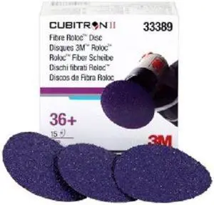 3M 33389 Cubitron II 3" 36 Grit Fibre Roloc Grinding Disc - 15 Discs/Box