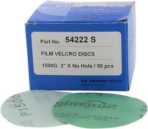 Sunmight 54222S 3" 1500 Grit Film Disc (No Holes), 50 Pieces
