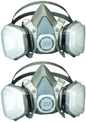 3M 07193 Dual Cartridge Respirator Assembly Organic Vapor, Large (2 PACK)