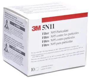 3M 46464 Particulate Filter 5N11, N95 Respiratory Protection (Pack of 10)