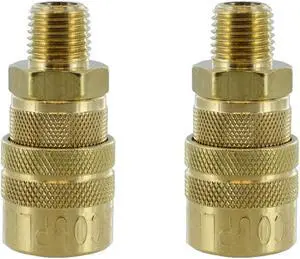 Milton 716 1/4" NPT Male "M" Style Coupler-2 Pack