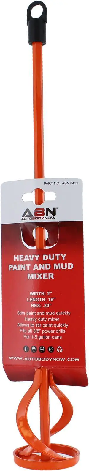 ABN Paint Mixer for 1-5 Gallon Buckets 3/8” Drive 16.5” long