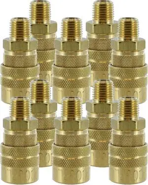 Milton 716 1/4" NPT Male "M" Style Coupler-10 Pack