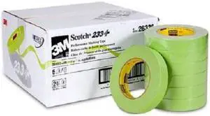 3M 26336 Green Masking Tape 1 Inch 233+ (Case/24 Rolls)