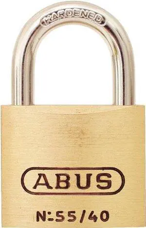 ABUS 55/40 KD Padlock, Keyed Different, Standard Shackle, Rectangular Brass