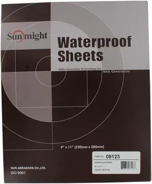 Sunmight 08123 9" x 11" 2000 Grit Waterproof Sanding Sheets