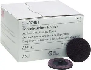 3M 07481 2" Medium Scotch Brite Roloc Surface Conditioning Discs (4 PACK)